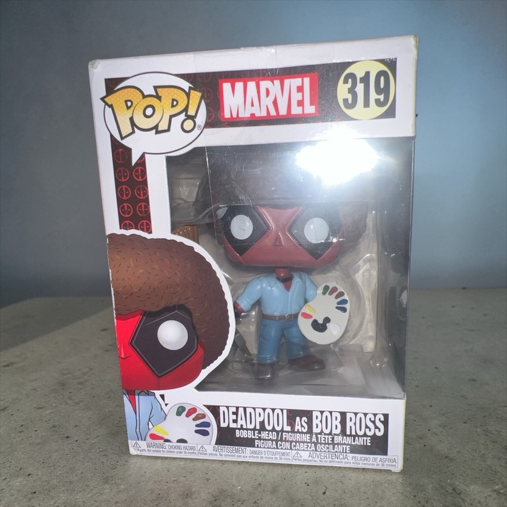 Funko Pop Marvel Deadpool as Bob Ross #319 Vinyl Figure w/‎ Box